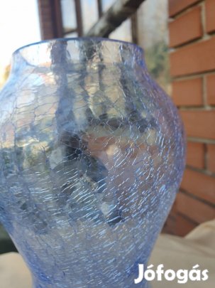 0 karcagi fátyolüveg váza kék