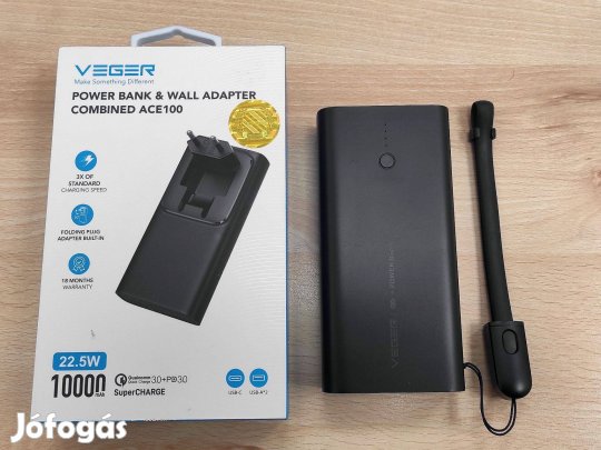 10000 mAh powerbank és töltő 2in1 egyben