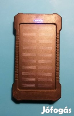 10000mAh powerbank, napelemes, LED-es