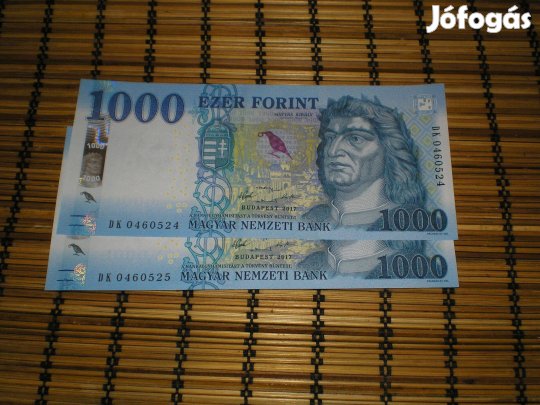 1000 Ft 2 darab hajtatlan sorszámkövető DK