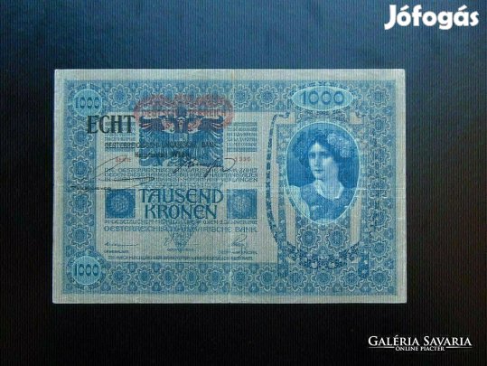 1000 korona 1902 Echt Felülbélyegzés ! Kép szerint