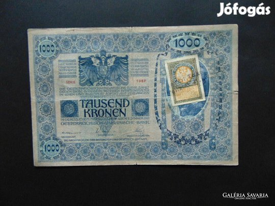 1000 korona 1902 Szerb-Szlovén-Horvát bélyeg + Bélyegzés ! RR 02 Kép