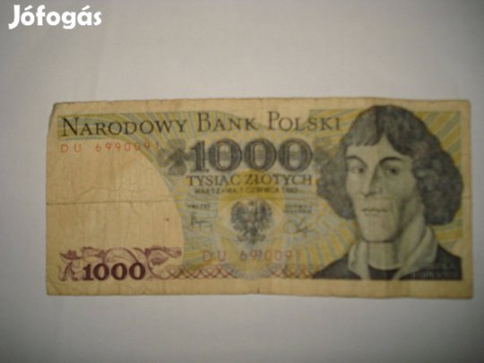 1000 zloty bankjegy Lengyelország