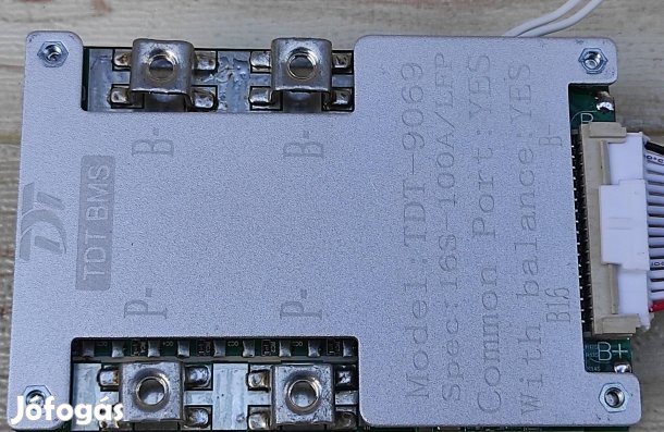 100A 16S 51.2V Lifepo4 BMS védőáramkör hőmérsékletmérővel ballanszeres