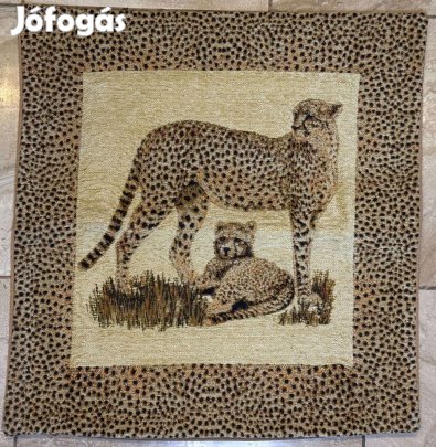 100 Állatos Leopárd Gobelin párnakép díszpárnahuzat dekoráció - Új!