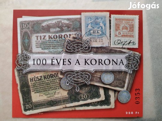100 Éves a Korona pénzrendszer szép emlékív