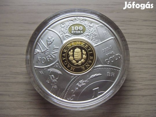 100 Éves a Magyar Nemzeti Bank Ezüst Emlékérem 2024 zárt kapszulában