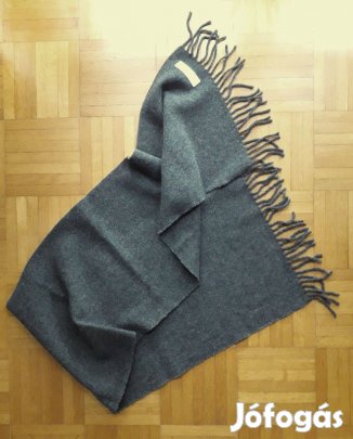100 % valódi bárány gyapjú sál, új, szürke