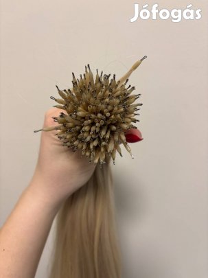 100% emberi póthaj 70 cm 11 -es szőke ( festetlen ) 214 gramm