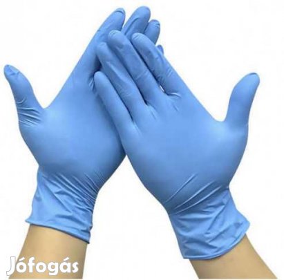 100 db Nitril GumikesztyŰ L-Méret Kék  (4453)