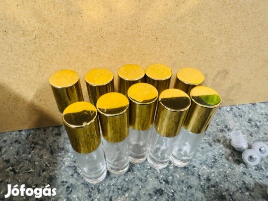 100 db Roll-on 6ml-es tégely Arany kupakkal