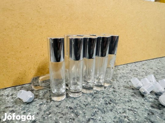 100 db Roll-on 6ml-es tégely Ezüst kupakkal