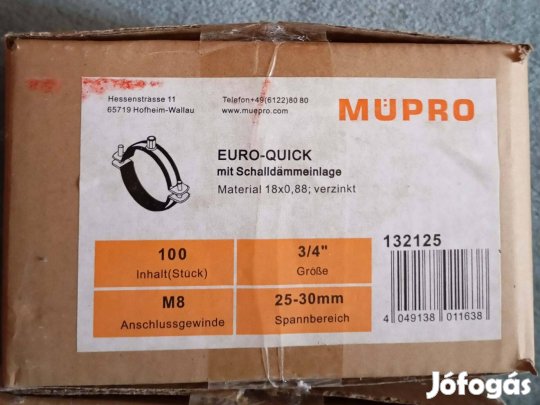 100 db. bontatlan Müpro 3/4" 132125 gumis bilincs eladó!