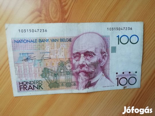 100 régi frank Belga papírpénz