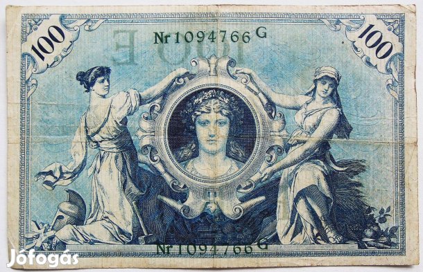 100 száz német márka 1908 Berlin bankjegy papírpénz
