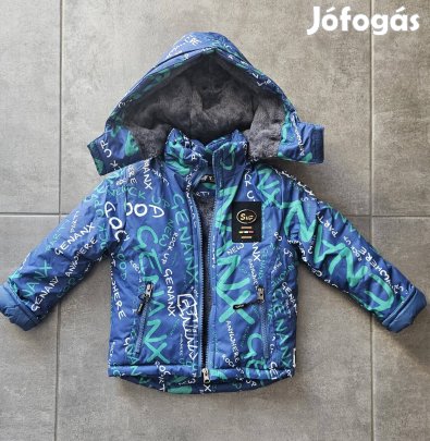 104-110-es szőrme bélésű nagyon meleg télikabát 