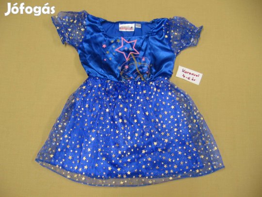 104-116-os kislány tüllös, kék, aranycsillagos karneválos jelmez