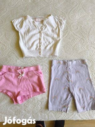 104-es lányka 2 db nadrág fehér pulóver