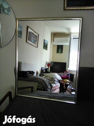 105 x 84 cm tégla lap alakú díszes fém keretbe fürdőszoba tükör