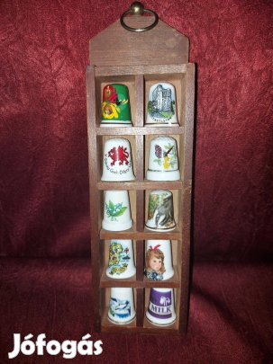 10 darabból álló angol porcelán gyűszű gyűjtemény!