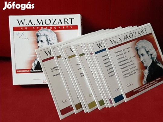 10 darabos CD box, W A Mozart, 46 Symphonies, bontatlan