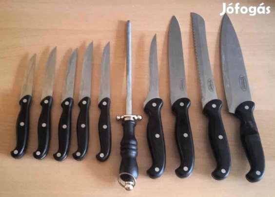 10 darabos késkészlet, Bohmann rozsdamentes acél, méret képeken
