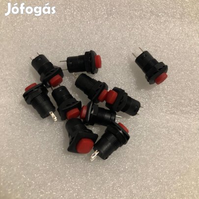 10 db Négyzet alakú egykörös nyomógomb 1 áramkör 1,5A 250V OFF - (ON)