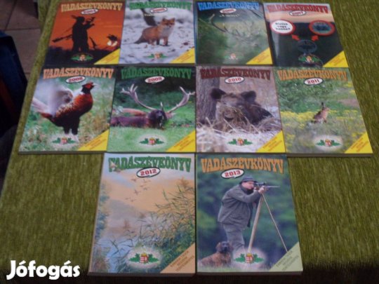 10 db Vadászévkönyv (2004-2013) eladó