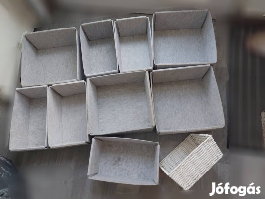 10 db tároló doboz, kosár, filc - Ikea ruha gardrób rendszerező 