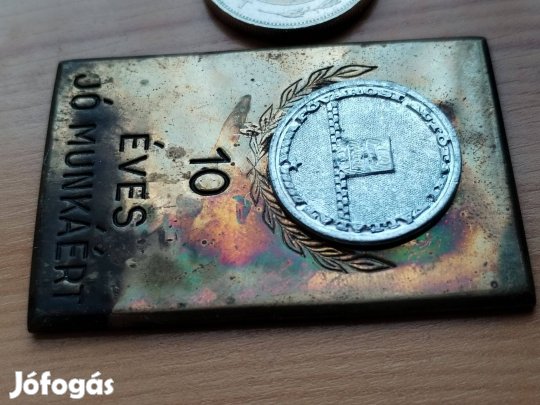 10 éves Jó Munkáért Régi "Fővárosi Autótaxi Vállalat" plakett ritk