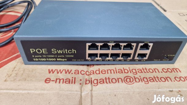 10 portos PoE hálózati switch IP kamerákhoz