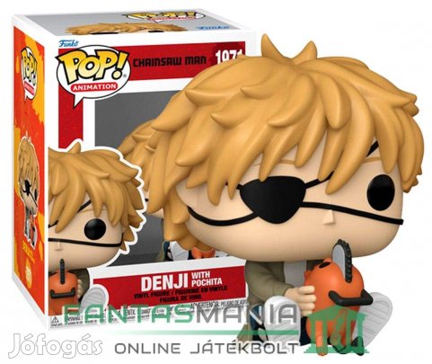 10cmes Funko POP 1971 Chainsaw Man Anime figura - Denji With Pochita