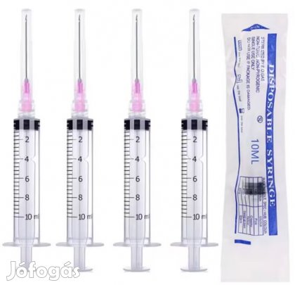 10db 10ml-es Luer Lockzáras Steril Fecskendő 18G-s tŰvel (6176)