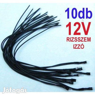 10db Rizsszem Izzó - 4mm - Terepasztal Kieg. - 12V (_)
