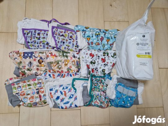 10db mosható pelenkakülső betéttel és szárazontartóval