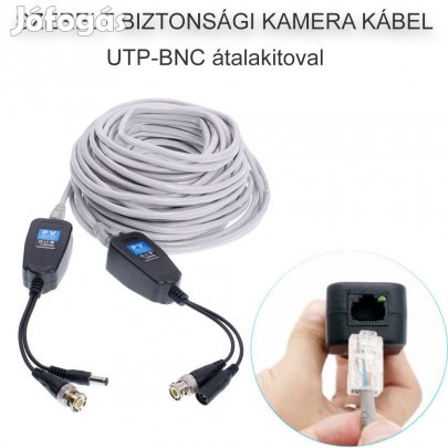 10m-es 5Mp szerelt analog AHD/CVI/TVI biztonsgi UTP-kbel + RJ45 UTP