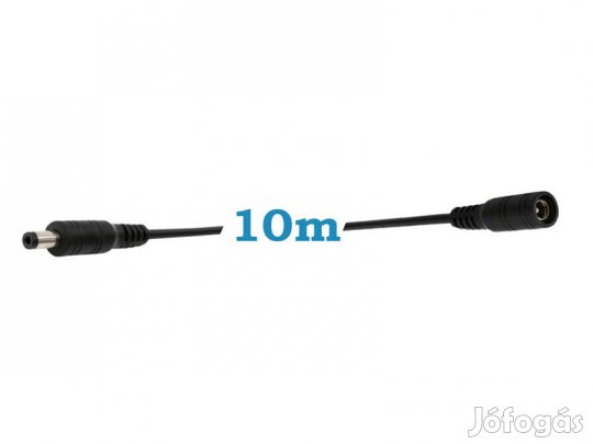 10m-es DC hosszabbtkbel kamerkhoz, dug-aljzat 5.5 * 2.1MM fekete