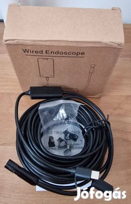 10m hosszú, 8mm-es endoszkóp kamera HD 1200P 6 LED Android, PC stb