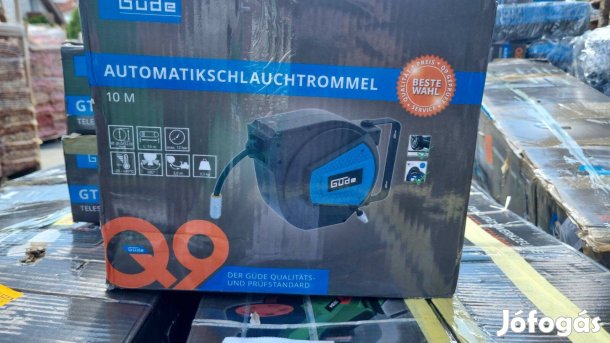 10méteres nyomótömlővel automata fali dob, levegő tömlő dob