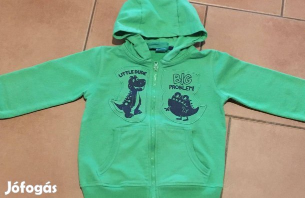 110-116 kapucnis zöld pulóver!