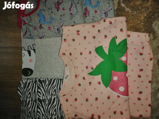 110-116 kislány ruhacsomag (pizsama, póló, hosszú ujjú)