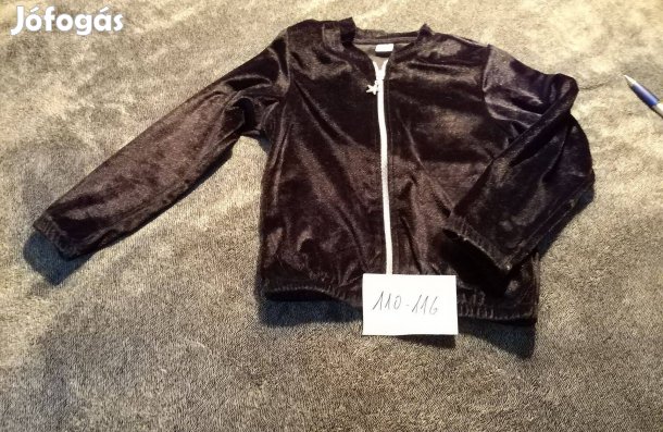 110/116-os fekete plüss kislány felső eladó