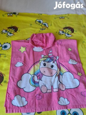 110-116-os unikornisos  kislány törölköző poncsó