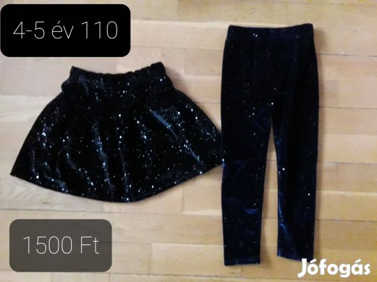 110-es (4-5 évesre való) Ünneplő kislány szoknya, nadrág egyben eladó