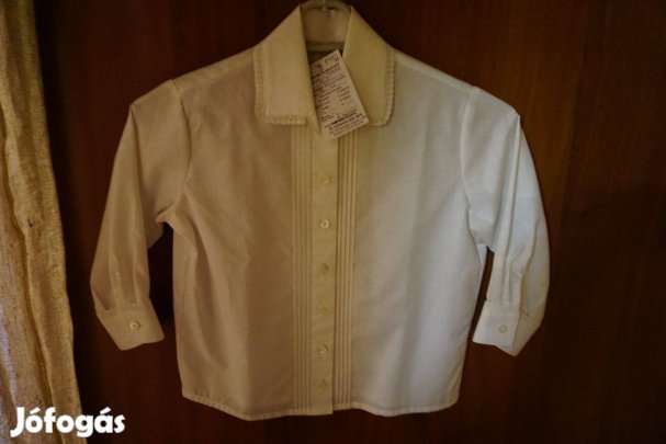110-es hevesi fehér díszes leányka ingblúz eladó