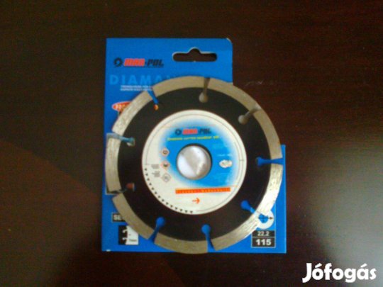 115-ös szegmenses gyémántkorong 22-es belső átmérővel