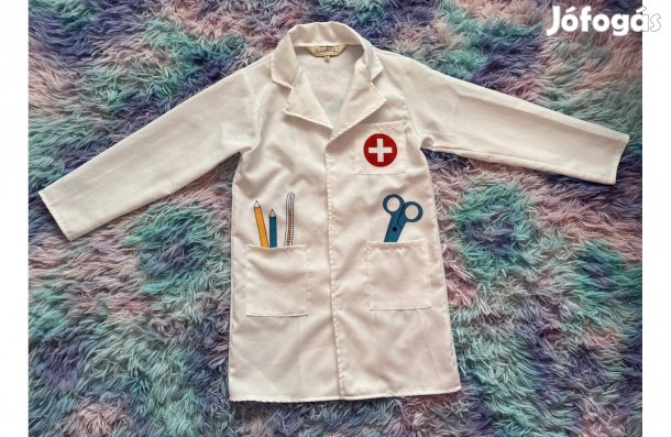 116-128-as, 6-8 évesre való orvosi köpeny jelmez