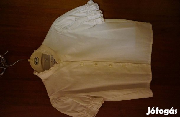 116-os fehér leányka díszes ingblúz eladó