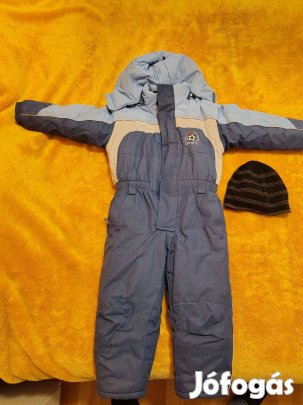 116-os gyerek anorák, síruha, overál sapkával