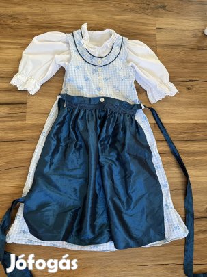 116-os vikágoskék kockás Dirndl ruha blúzzal